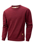 Autumn Winter Men's Fleece Lined Warm Crew Neck Pullover Sweaters Men Fashion Long Sleeve Sweatshirt Streetwear Men's Clothing