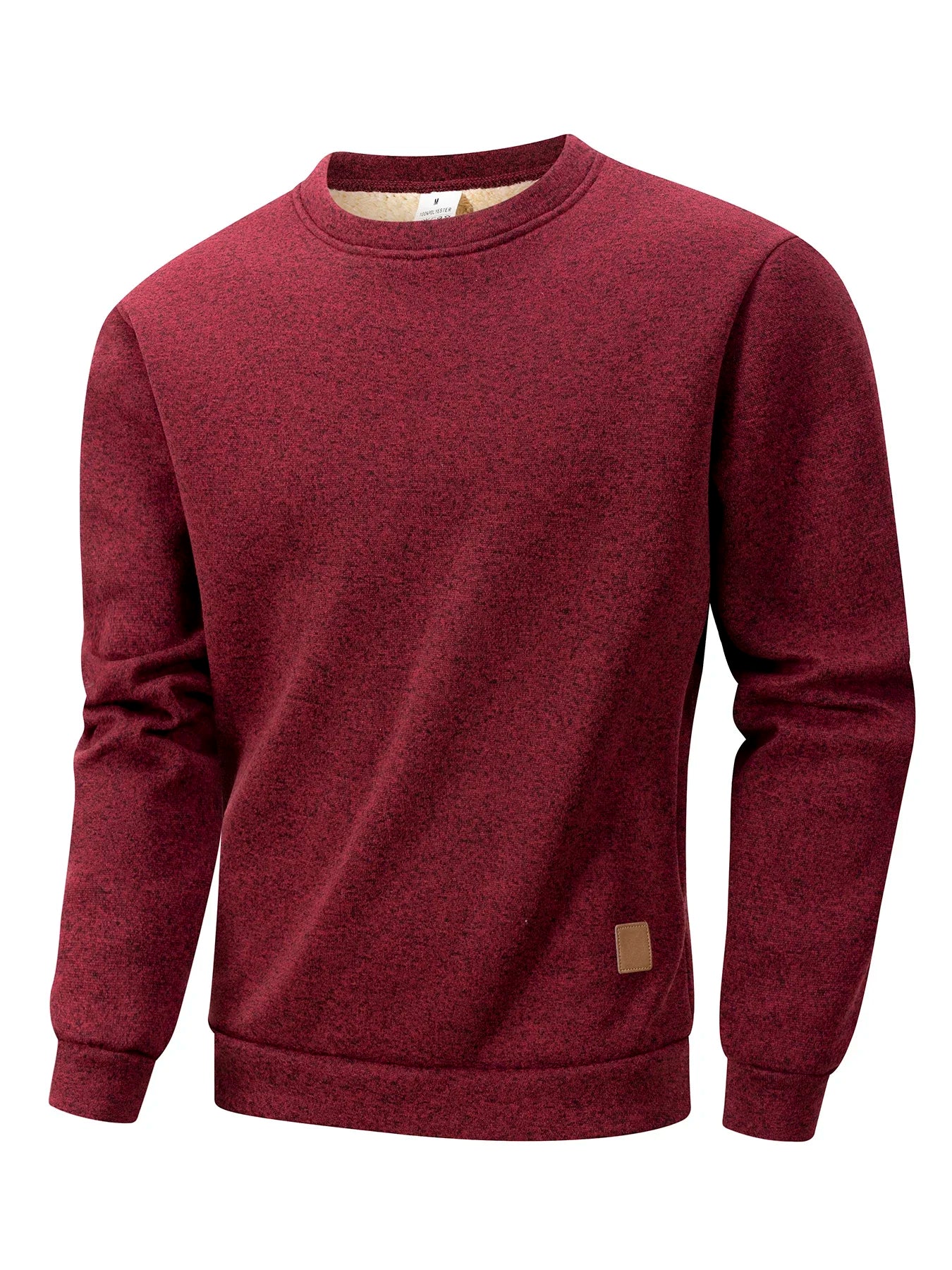 Autumn Winter Men's Fleece Lined Warm Crew Neck Pullover Sweaters Men Fashion Long Sleeve Sweatshirt Streetwear Men's Clothing