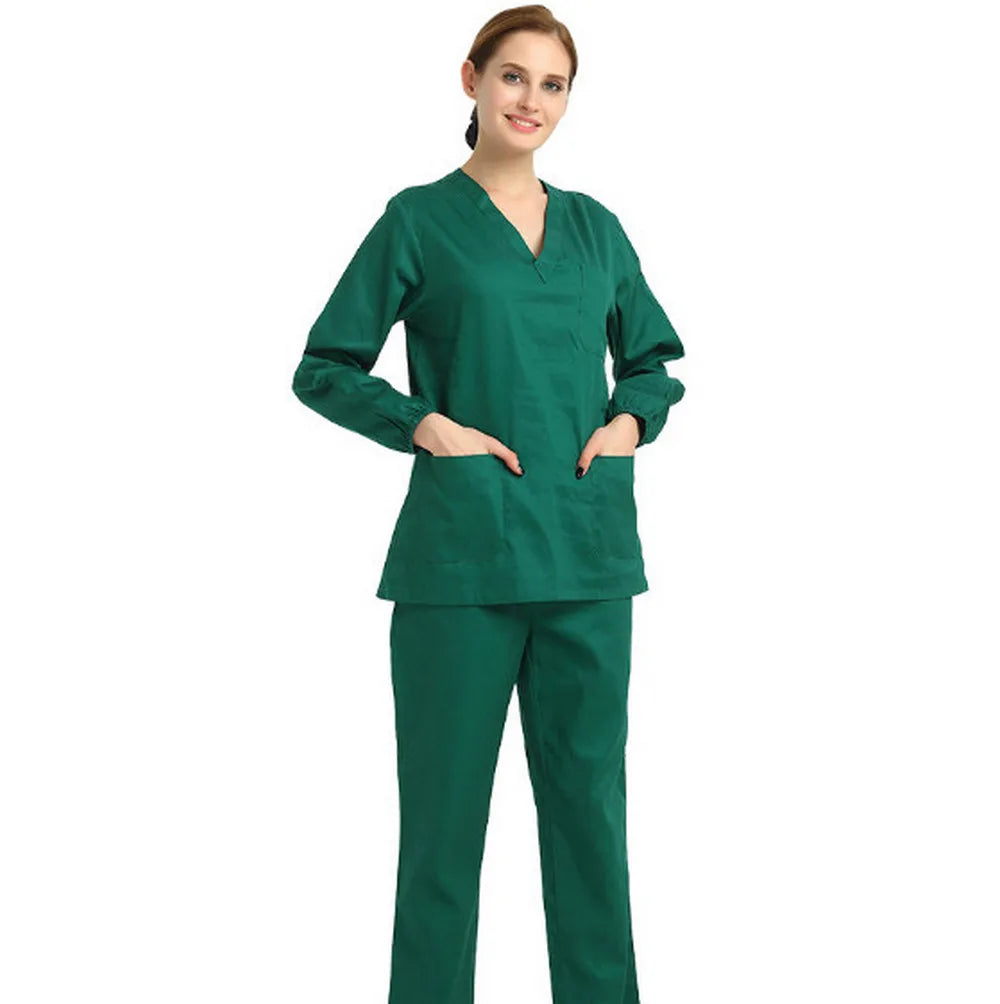 Women Scrubs Set Workwear Medical Uniform Revolution V-Neck Hospital Doctor Nurse Suit Healthcare With Pockets ouc2554