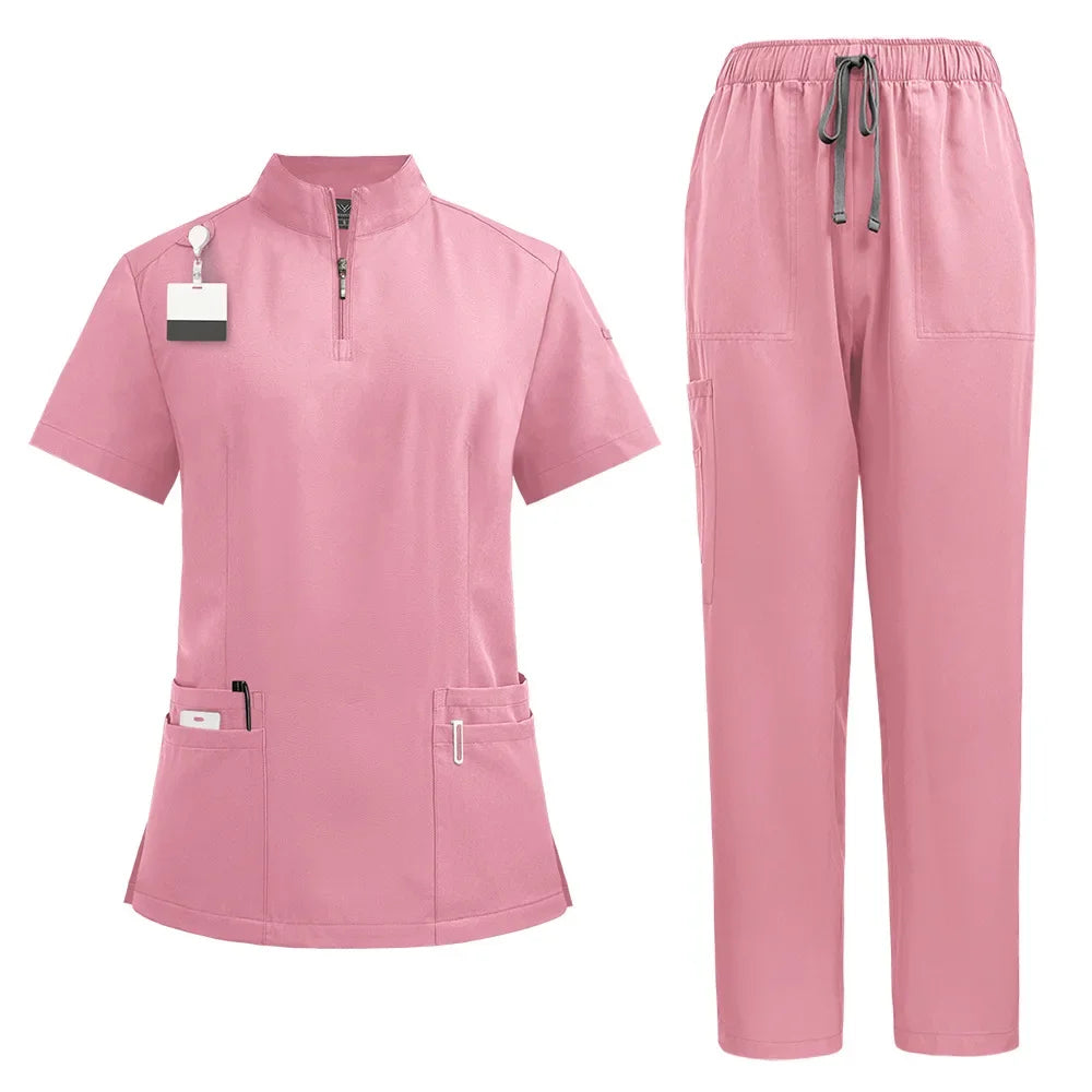 Unisex Medical Uniforms for V-neck Nurse Scurbs Set Women Hospital Doctor Workwear Oral Dental Surgery Work Uniform Short Sleeve