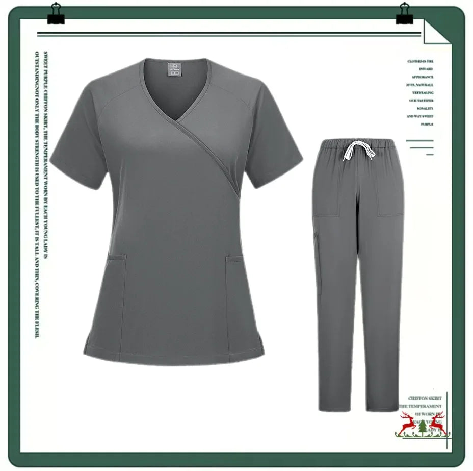 Nurse Scrubs New Fashion Medical Scrub Soft Breathable Jogger Pants Set Surgical Uniforms Woman Nursing Clinical Doctor Workwear