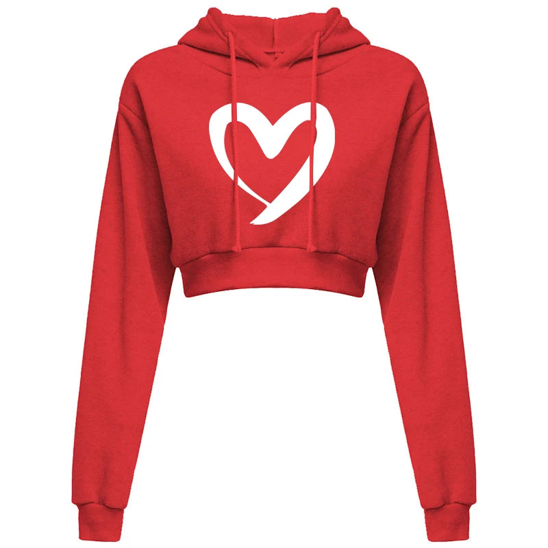 Fashion Womens Plain Crop Top Hoodie Hooded Fullength Sleeves Sweatshirt