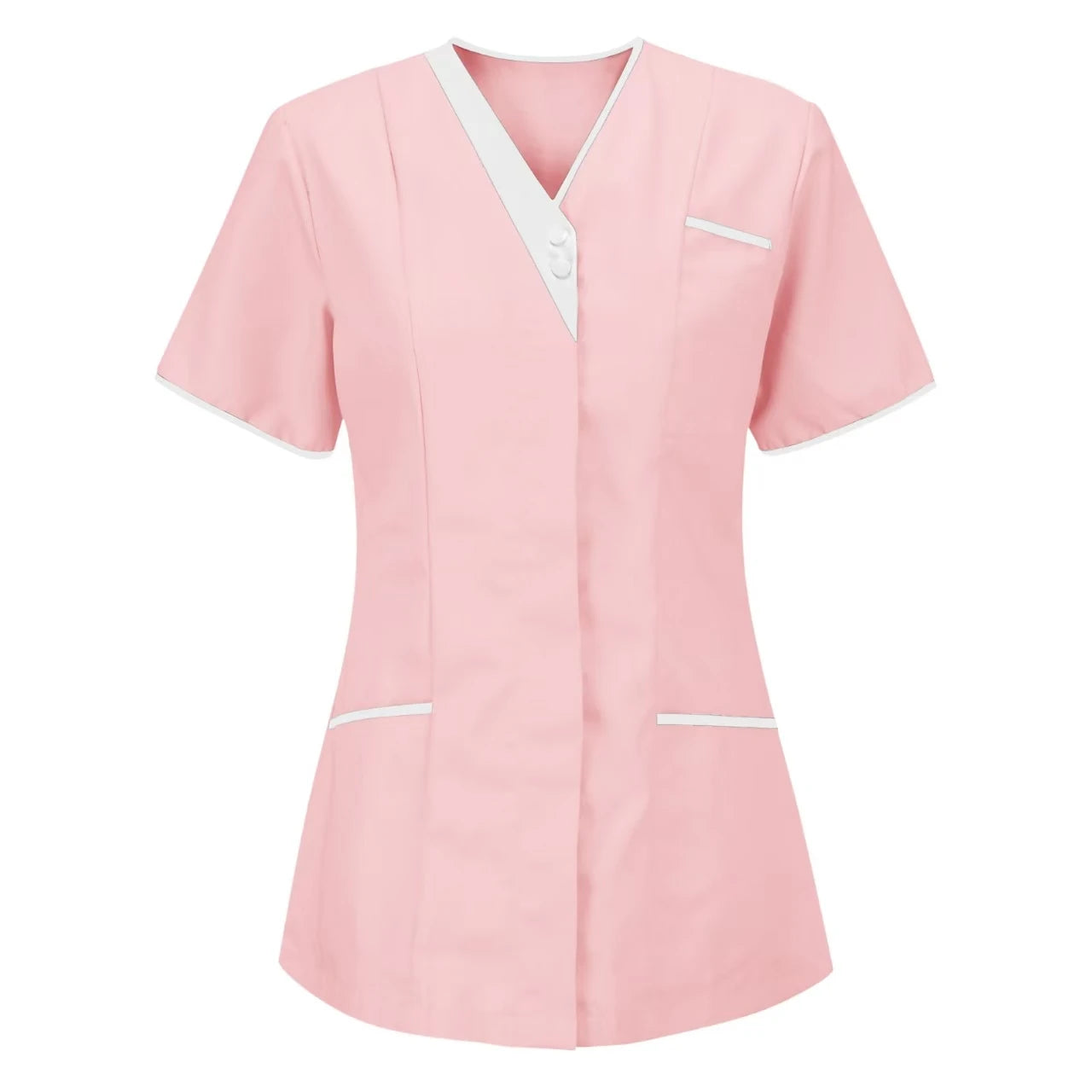 Custom Nurse UniformScrubs Tops Short Sleeve Pocket Clinic Nursing Scrub Tops Healthcare Carer Tunic Design Print Logo