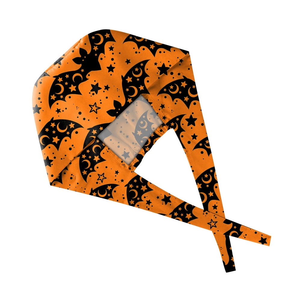 Halloween Scrub Cap Printed Adjustable Cotton Beauty Salon Surgeon Dental Clinic Nursing Hat Women Men Surgical Caps Wholesale