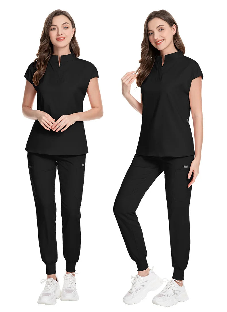 Slim Fit Scrubs Medical Uniforms Women Scrubs Tops Pant Hospital Nurses Accessories Dental Clinic Beauty Salon Spa Lab Workwear