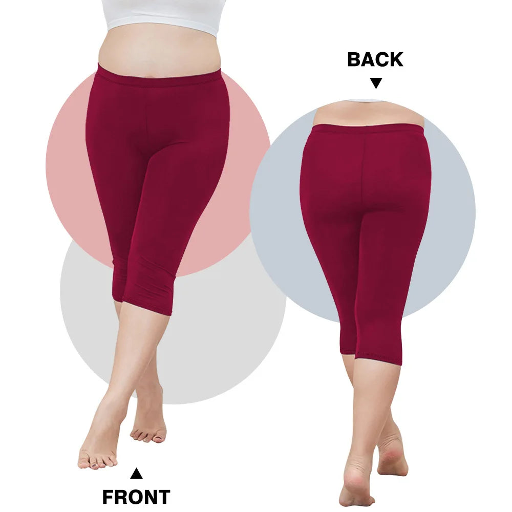 Women Plus Size Fit Short Fitness Seven Points Pants High Waist Fashion Solid 200lbs Sports Shorts Gym Outdoor Casual Yoga Pants