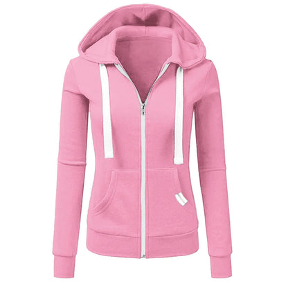 2024 Spring and Autumn New Women's Personalized Casual Cardigan Zipper Hoodie Korean Edition Fashion Outdoor Jogging Sportswear