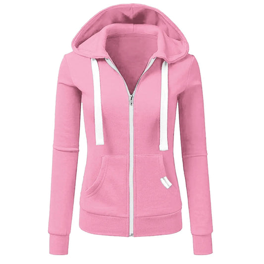 2024 Spring and Autumn New Women's Personalized Casual Cardigan Zipper Hoodie Korean Edition Fashion Outdoor Jogging Sportswear
