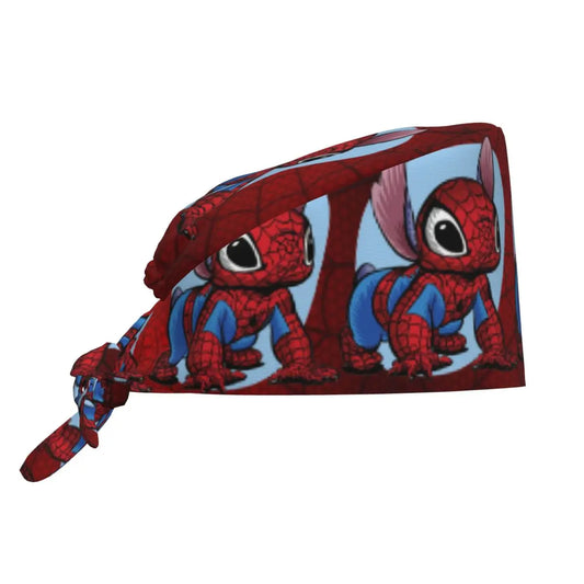 Custom Stitch Spider Man Anime Cleaning Working Cap Cool Men Women Scrub Cap Surgicals Hat Nurse Scrubs Hat Nurse