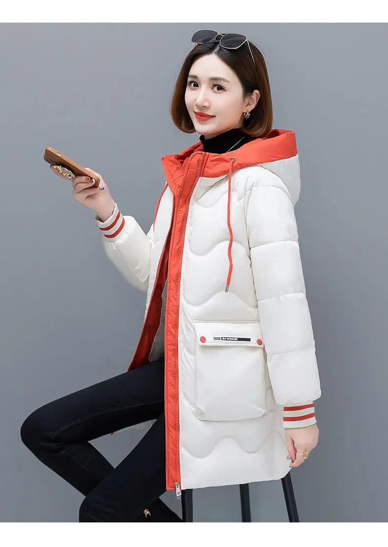 Long Winter Jacket Women Down Cotton Coats New Cotton Padded Puffer Parka Coat Women Hooded Outwear Thicken Warm Jacket 4XL