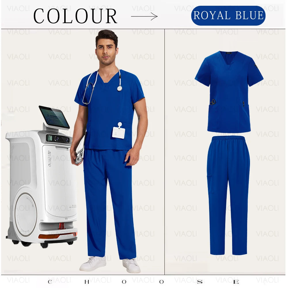 Multilcolors Beauty Work Clothes Hospital Nurse Uniforms Medical Scrub Set Women Men Clinical Clothes Dental Surgery Accessories