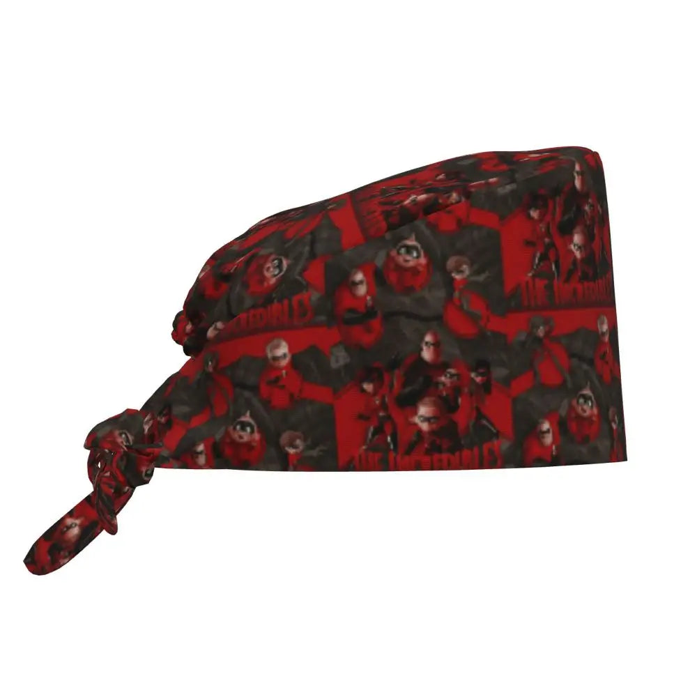 Custom The Incredibles Medical Staff Scrubs Hat Men Women Superhero Anime Doctor Nursing Surgical Cap Scrub Caps