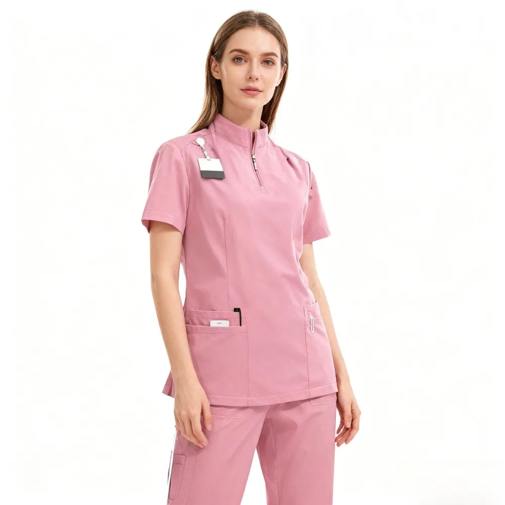 Practical Nursing Workwear - Basic M-edical Uniform Set with Functional Design for Healthcare Staff