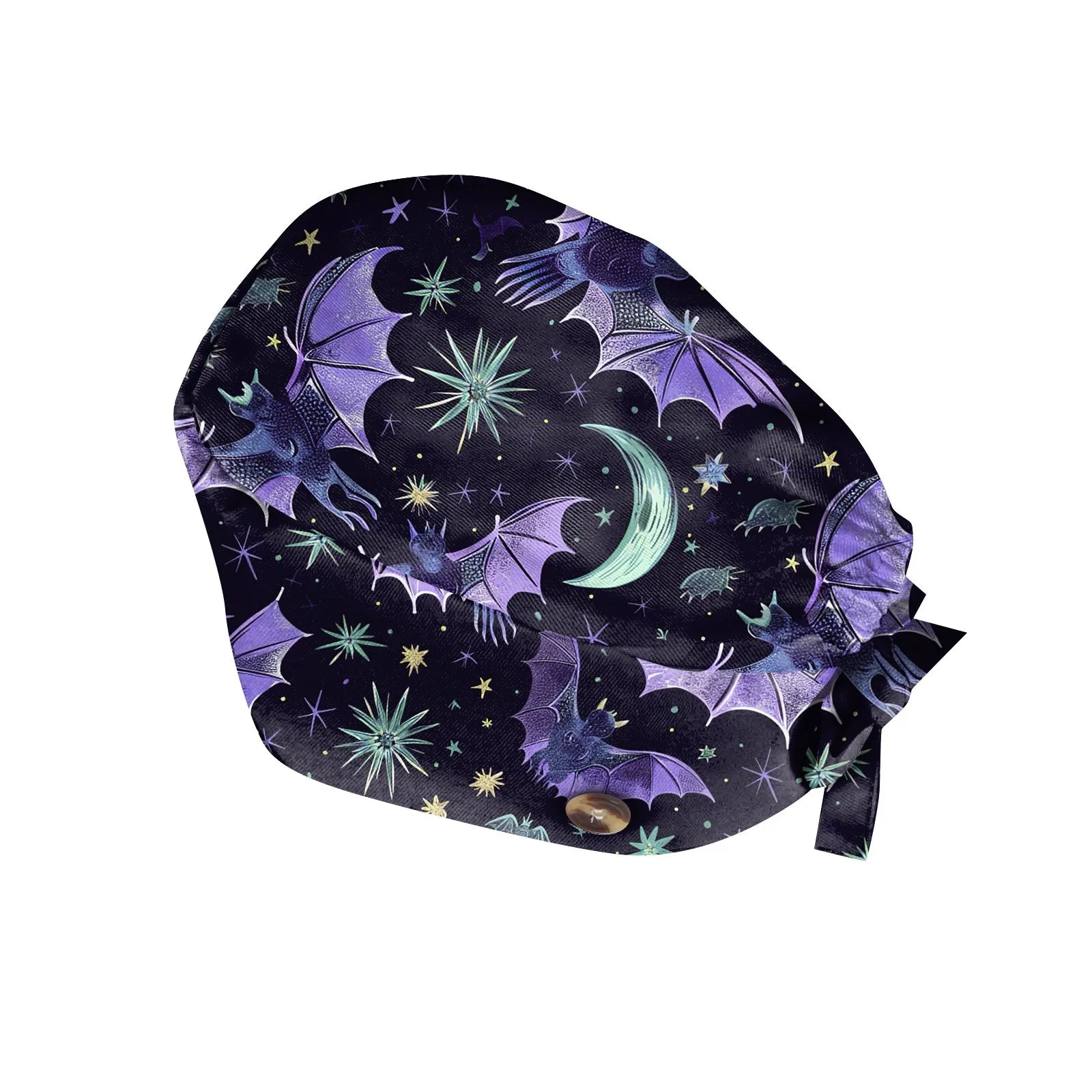 Halloween Print Work Cap Fashionable Casual Women's Printed Elastic Scrub Hat Unisex Work Caps Nurse Accessories Nurse Cap