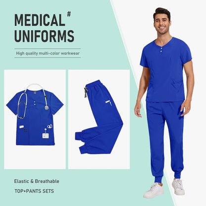 Scrubs Nursing Accessories Medical Surgical Gowns Doctor Nurse Special Scrub Men Solid Color Work Wear Spa Unifroms Women Unisex