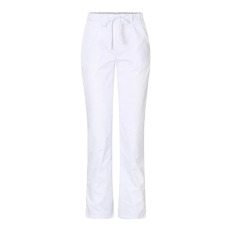 Solid Color Nurse Bottoms Medical Scrubs Pant Nurses Accessories Elastic Waist Doctors Trousers Hospital Lab Workwear Clothing