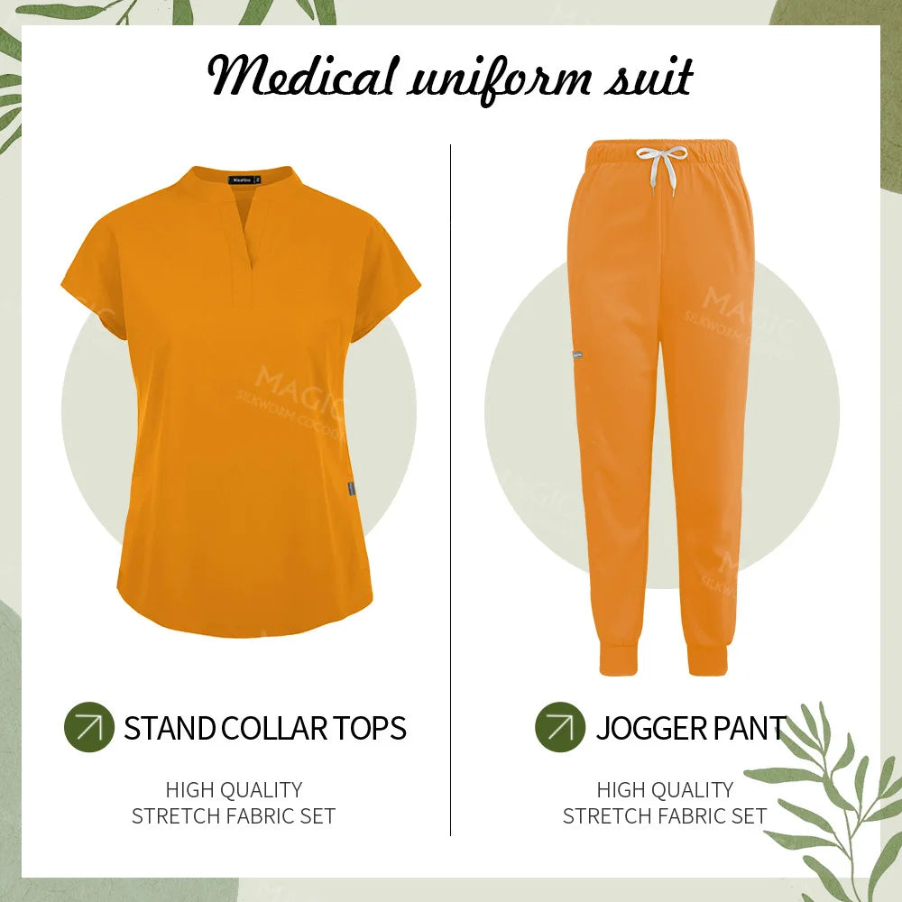 Scrubs Sets Pet Medical Uniforms Clothing Women Nurse Costume Spa Uniforms Surgery Suit Nurse Accessories Doctor Scrubs Workwear