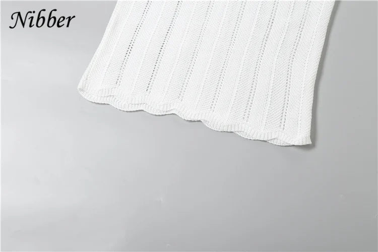 Nibber Sexy Elegant Halter Dress Women Summer Backless Lace-Up Color-Block Sleeveless Trendy Nightclub Wild Fashion Clothing