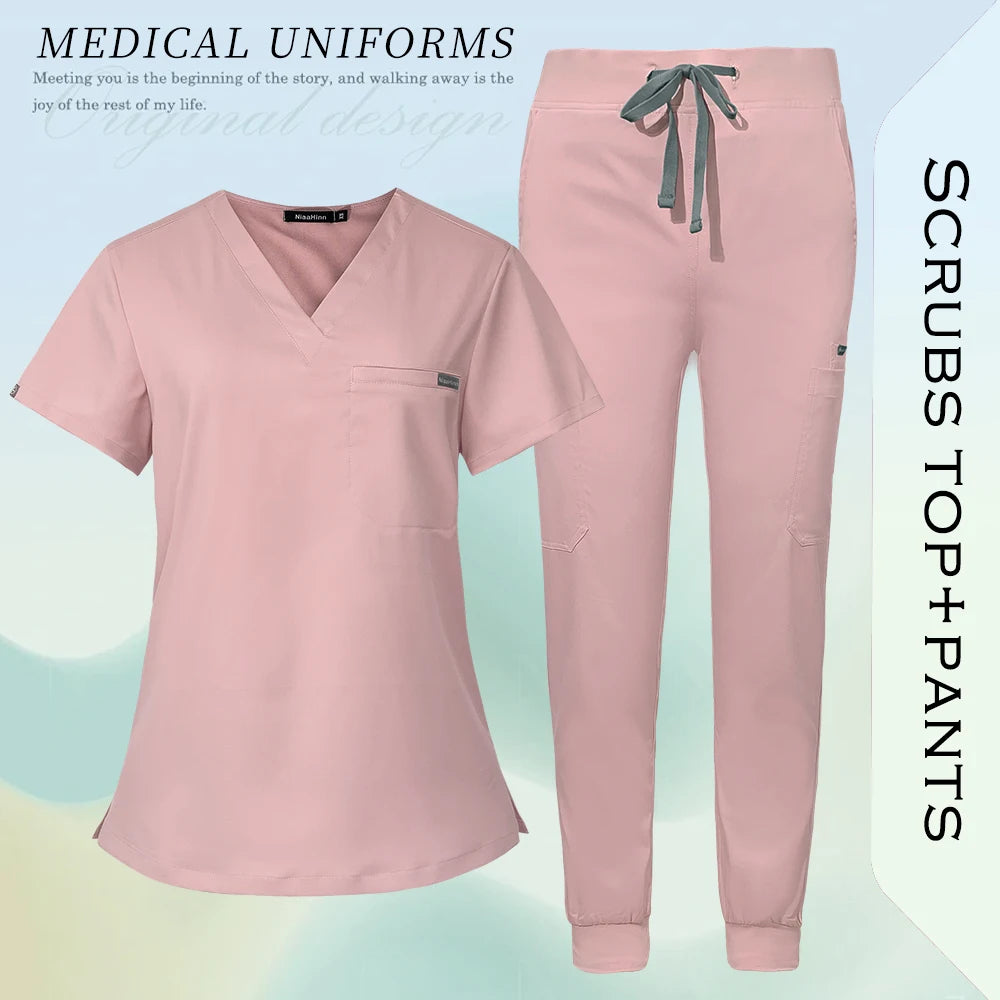 Nurse Uniform Woman Men Hospital Doctor Work Clothes Medical Nursing Top Jogging Pants Pet Workshop Uniforms Beauty SPA Workwear