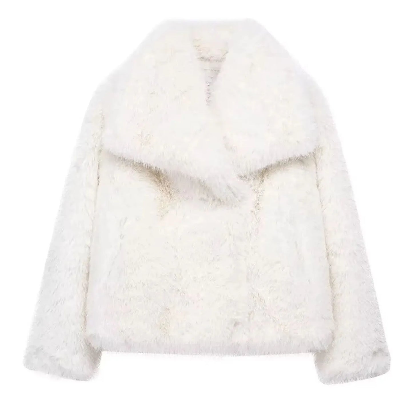 Winter Coats For Women Fashion New Faux Fur Long Sleeves Loose Coat Female Versatile High Street Women's Cardigan