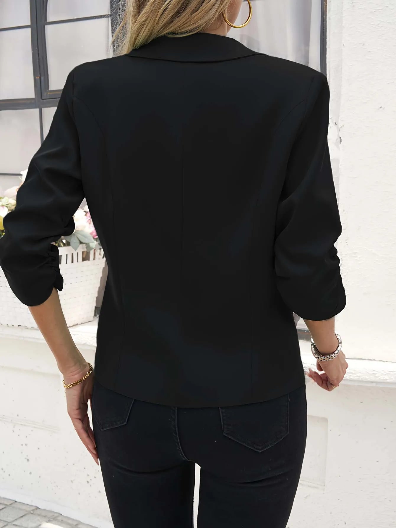 Women's Suit Jacket Formal Seven Quarter Sleeved Suit Business Casual Workwear Blazer