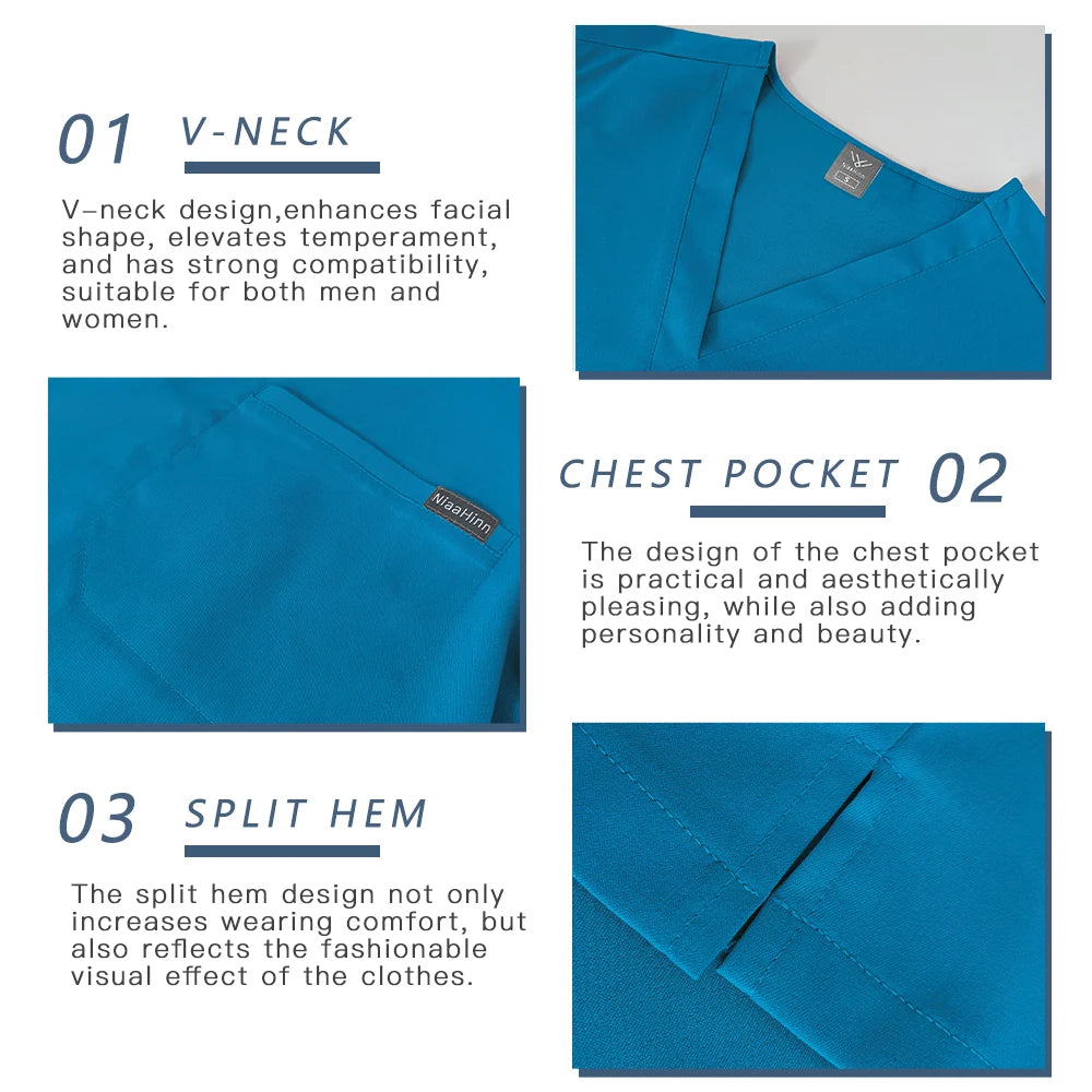 Nurse Uniform Woman Men Hospital Doctor Work Clothes Medical Nursing Top Jogging Pants Pet Workshop Uniforms Beauty SPA Workwear