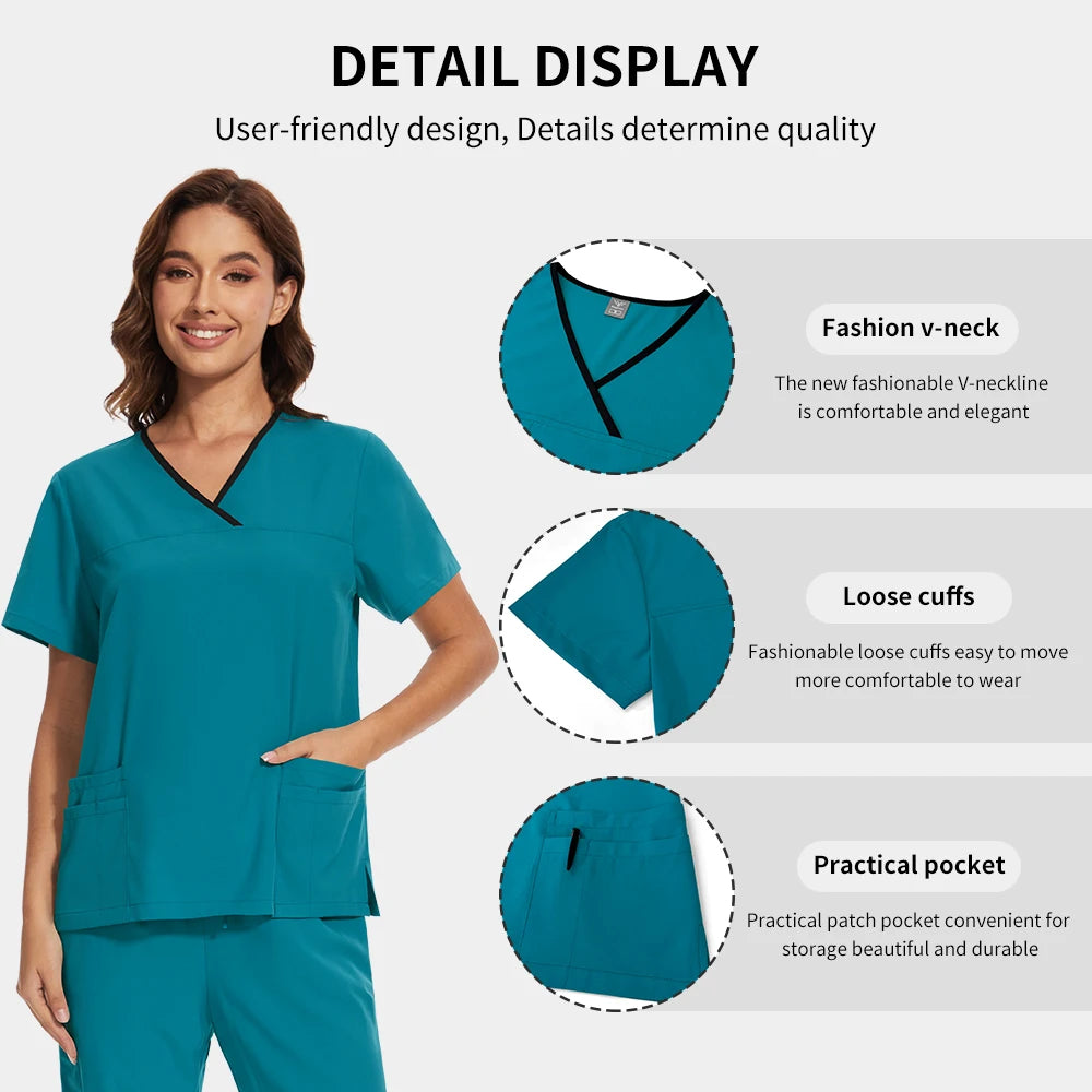Scrub Uniforms Sets Hospital Clothes for Women Scrubs Set Quick-Drying Comfortable Nursing Outfits Pet Clinic Veterinary Uniform