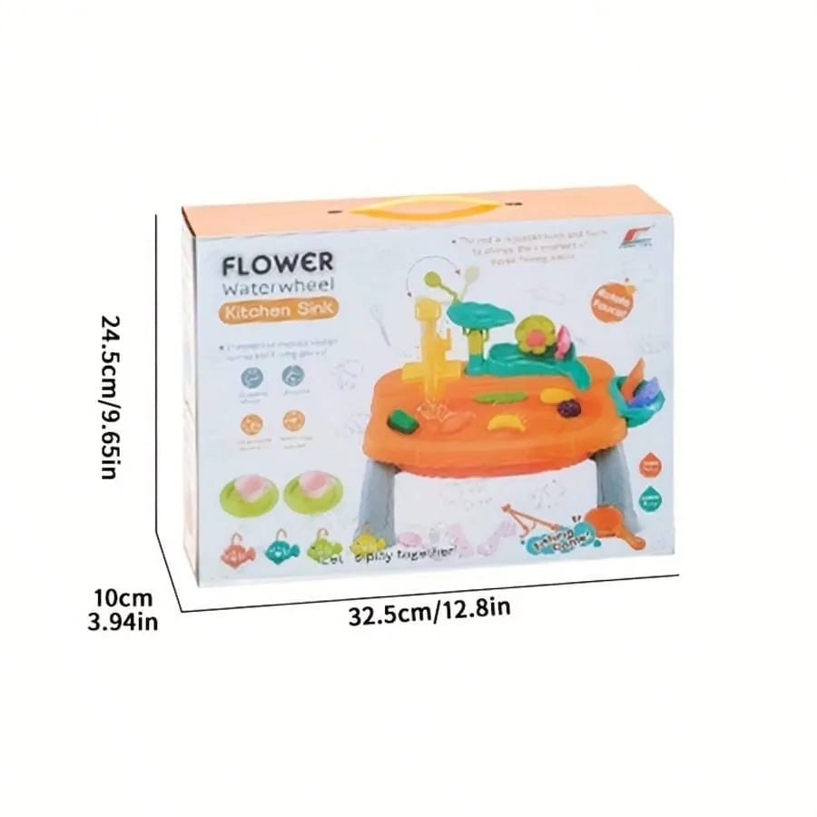 Play Sink With Running Water, Mini Water Table For Toddlers, Upgraded Faucet And Play Dishes, Children Electric Dishwasher Toy