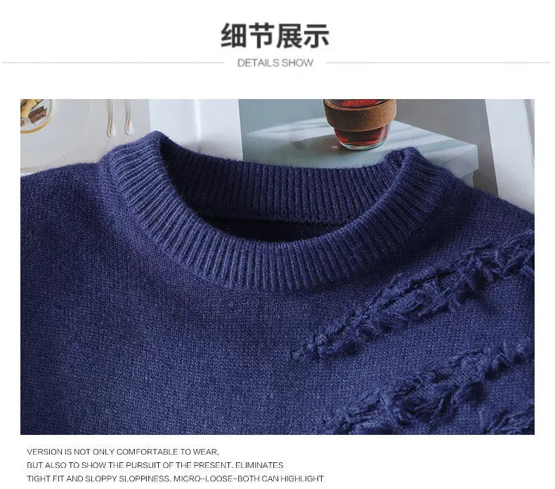 Winter Sweaters for male men thick O-neck sweater men Student youth sweaters autumn Men's wool Casual Knitwear Pullover