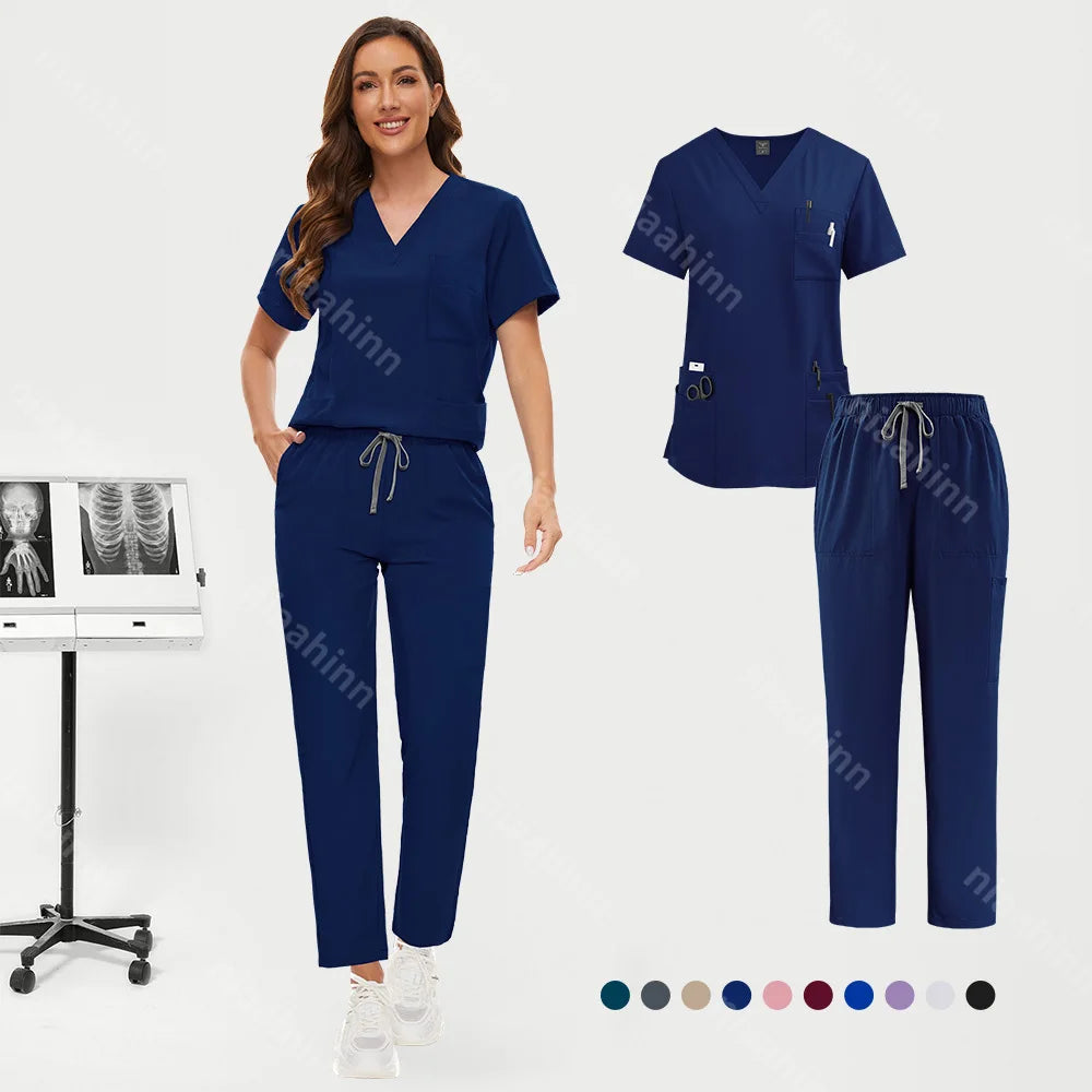 Medical Care Clothes Handwashing Uniform Nurse Suit Short Sleeved Hand Brushing Pet Dentist Nurse Work Clothes Men Nurse Uniform