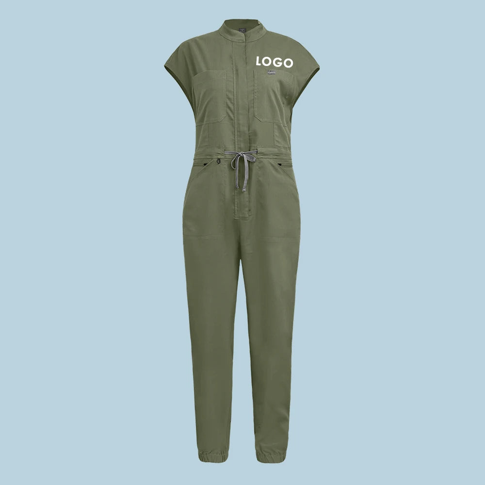 New Medical Scrubs Jumpsuits Short Sleeve Nursing Workwear Uniforms Women Lab Pet Doctor Scrub Hospital Workwear Customized Logo
