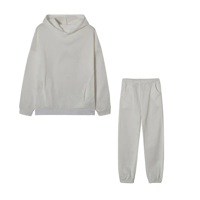 autumn tracksuit outfit set Women Two Piece Set hoodies Hooked Leisure Wide Leg Long Pants Sets Slim Fit Office Ladies Autumn