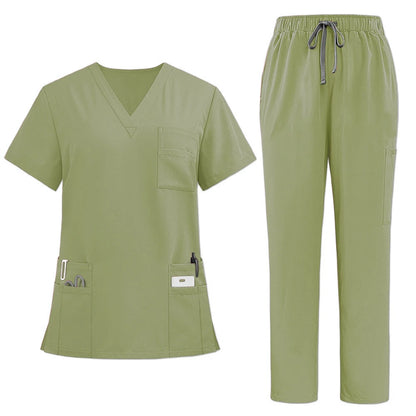 Doctor Nurse Scrub Set Hospital Uniforms Clinic Medical Surgeon Nursing Clothes Dental Pediatric Beauty Salon Work Suit S23