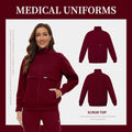 Medical Hospital Scrub Uniforms Medical Scrubs Tops Zipper Nursing Scrubs Jacket for Women High Quality Warm Outerwear Work Wear