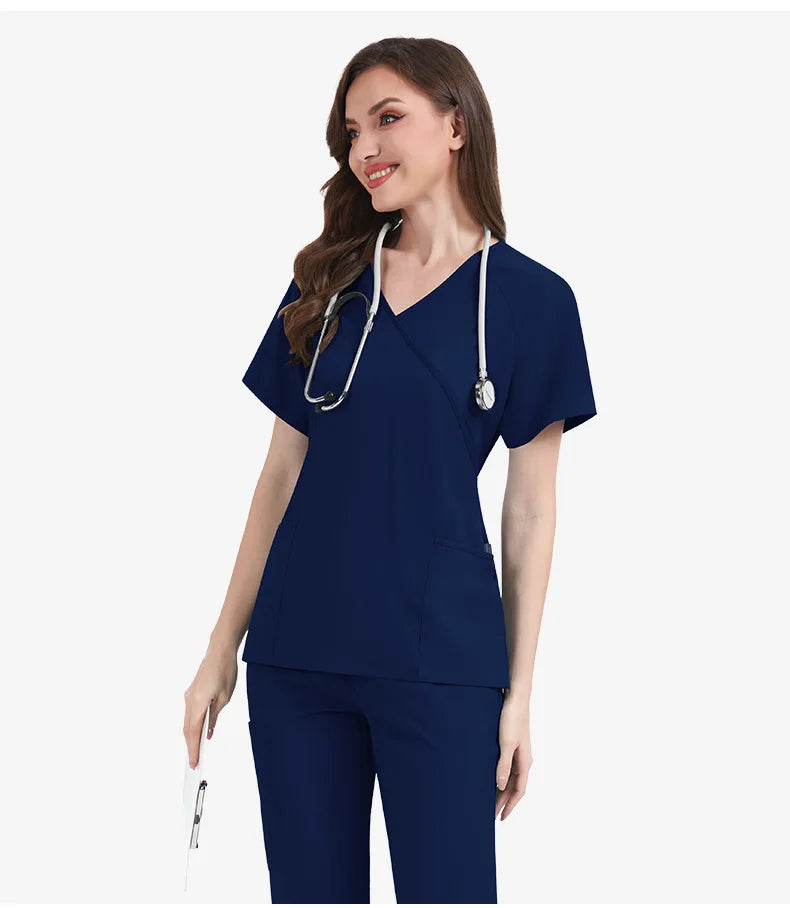 Slim Fit Women Scrubs Sets Hospital Medical Uniforms Nurses Accessories Dental Clinic Beauty Salon Spa Pet Lab Workwear Clothes