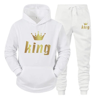 2024 Couple Outfits Hoodie and Jogger Pants High Quality Men Women Daily Casual Sport Jogging Suit King Queen Tracksuits Sets