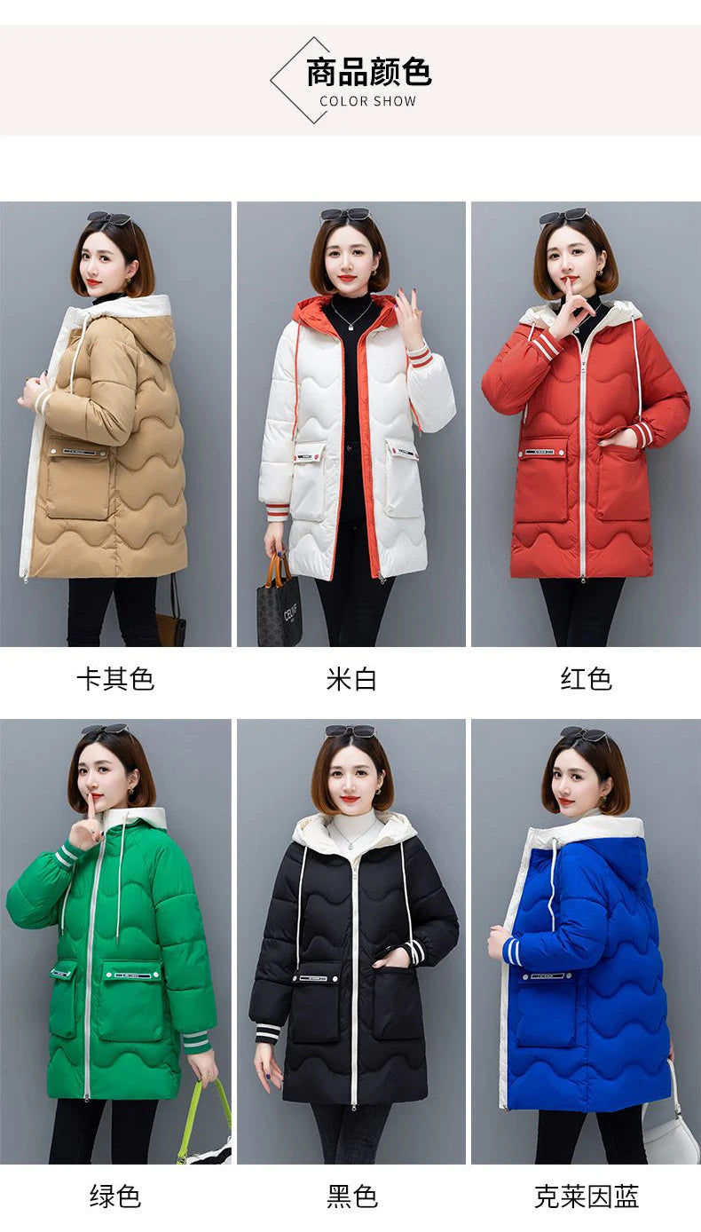 Long Winter Jacket Women Down Cotton Coats New Cotton Padded Puffer Parka Coat Women Hooded Outwear Thicken Warm Jacket 4XL