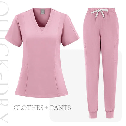 Women Scrubs Nurse Accessories Medical Uniform Unisex Slim Fit Comfort Clinical Women Operating Room Work Uniform Jogger Suit