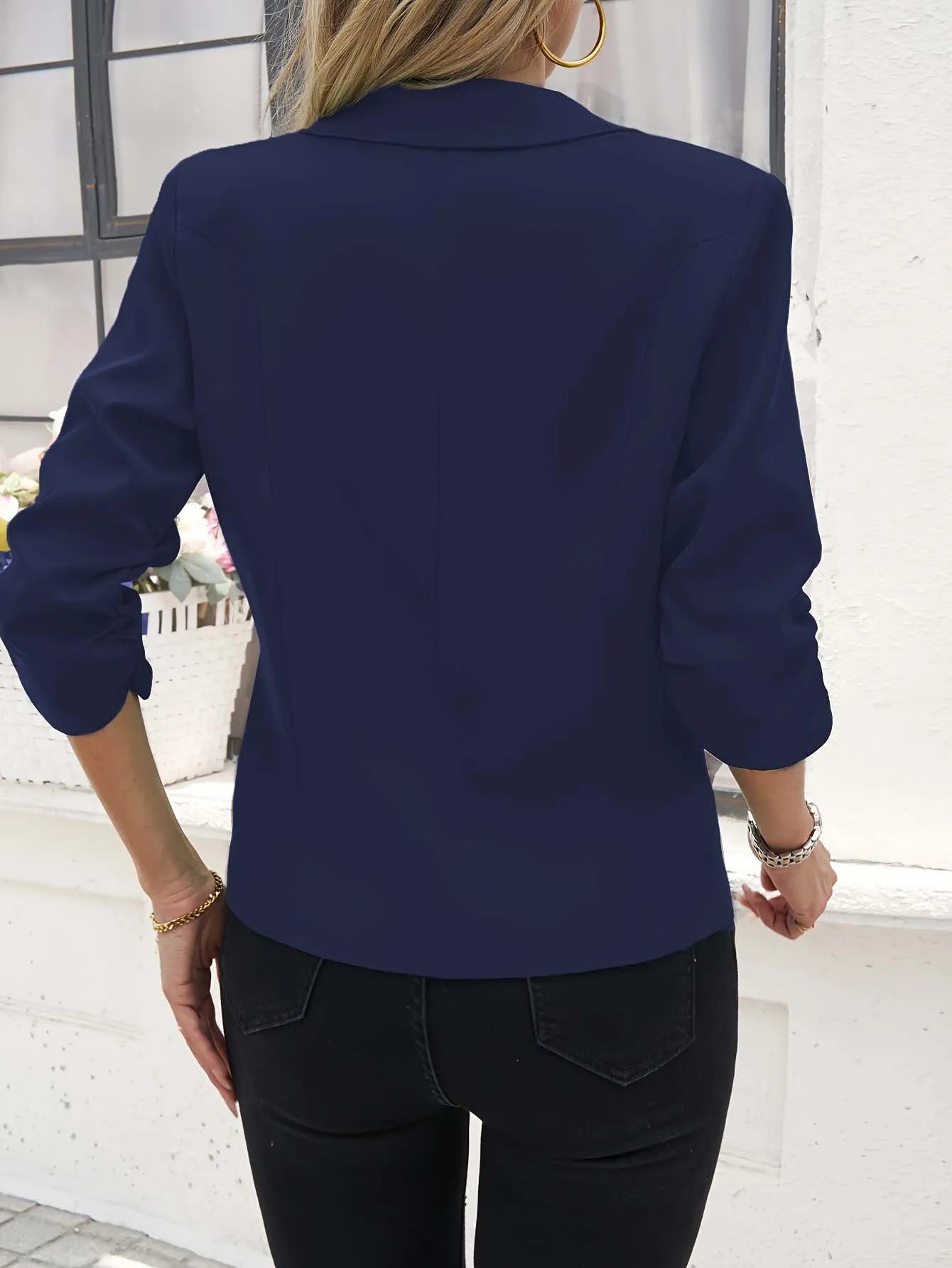 Women's Suit Jacket Formal Seven Quarter Sleeved Suit Business Casual Workwear Blazer