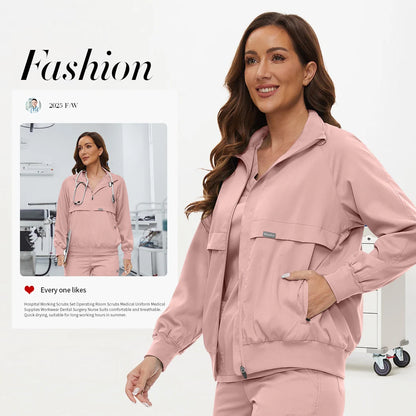 Clinical Jacket Medical Uniforms Women Hospital Pet Grooming Workwear Surgery Coat Doctor Costume Unisex Nurse Surgical Jackets