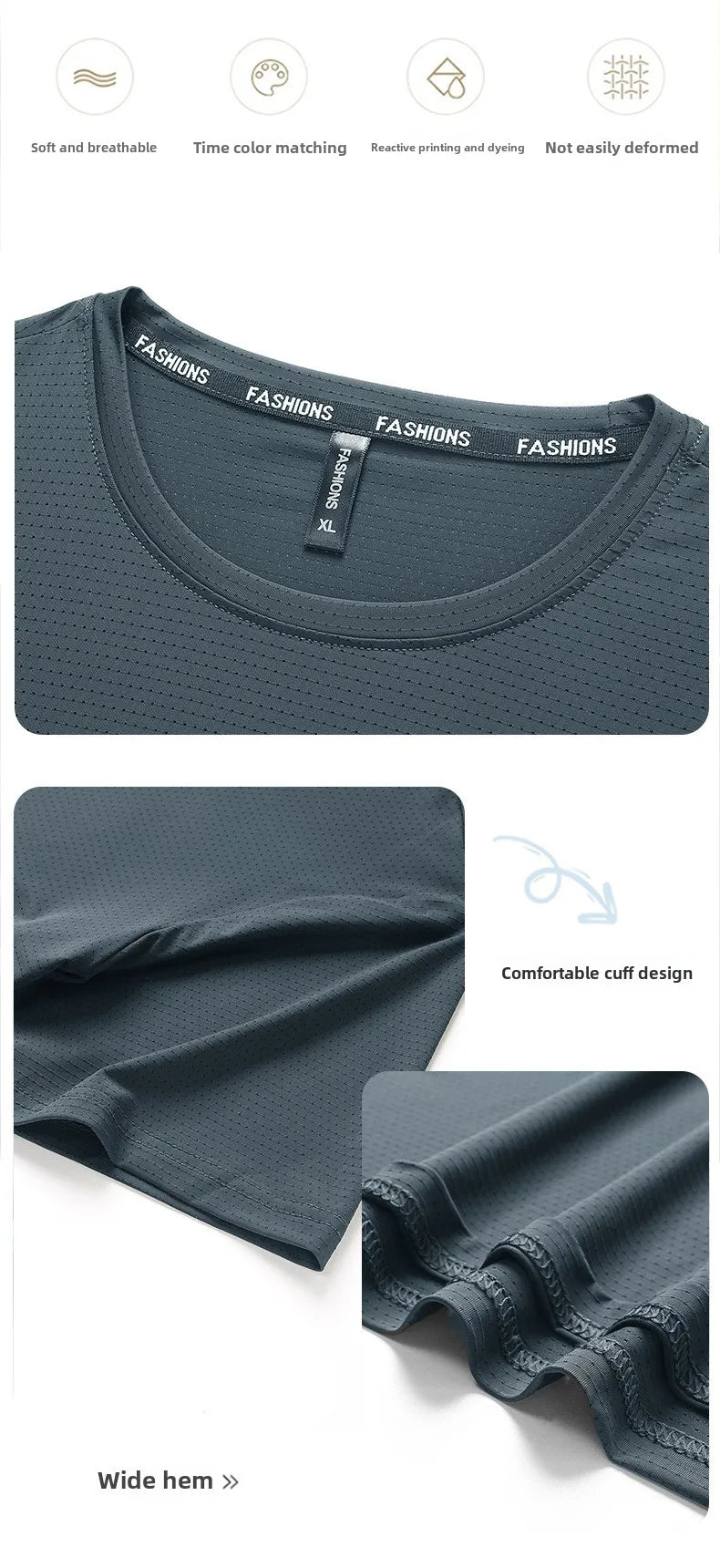 High-Quality Ice Silk T-Shirts Men Plus Size 8XL Male Tshirt Man Tee Shirt Breathable Wearing Tee Tops Running Fast Shipping