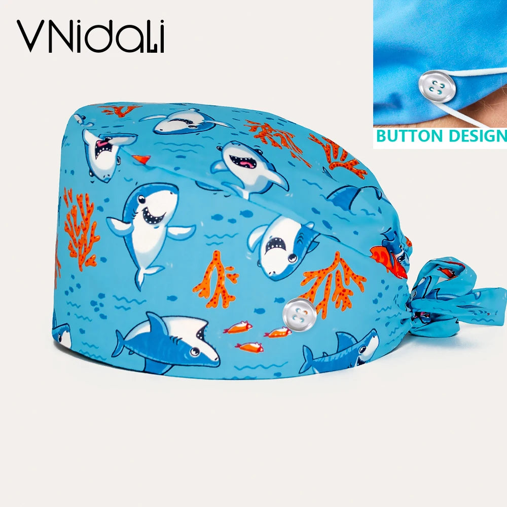 Scrubs Caps for Women and Men gorro quirofano mujer pet shops Caps Work Hats beauty salon nursing accessories lab staff cap