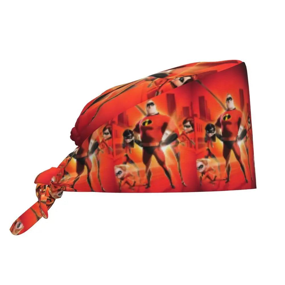 Custom The Incredibles Medical Staff Scrubs Hat Men Women Superhero Anime Doctor Nursing Surgical Cap Scrub Caps