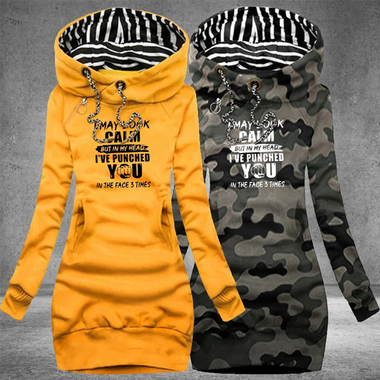 Autumn and Winter Women Dresses Fashion Long Sleeve Hoodie Dress Casual Hooded Dresses for Women Pullover Dress