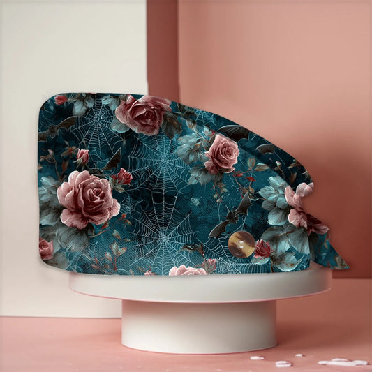 Halloween Print Work Cap Fashionable Casual Women's Printed Elastic Scrub Hat Unisex Work Caps Nurse Accessories Nurse Cap