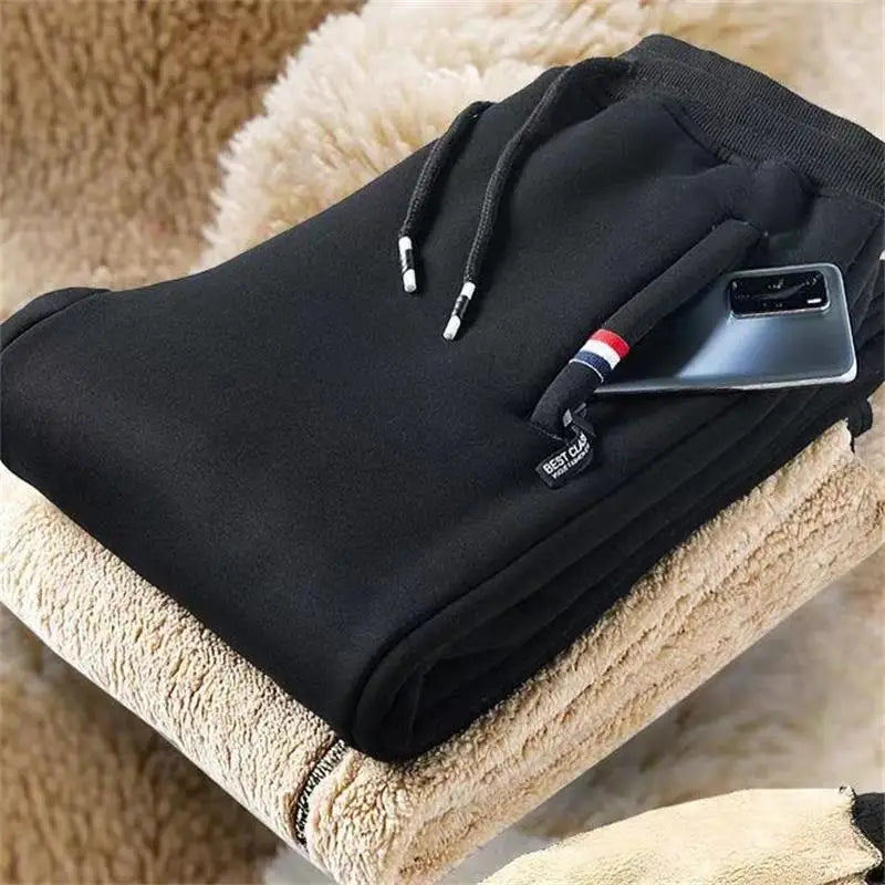 Winter Pants Men Lambswool Warm Thick Casual Thermal Sweatpants Male Trousers Brand Fashion Men Joggers Plus Size