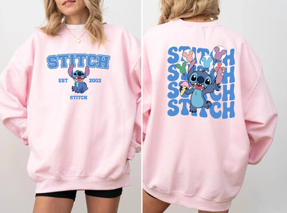 Stitch Est. 2002 Sweatshirt Stitch Sweatshirt Stitch Balloons Sweatshirt Stitch Snacks Sweatshirt Hoodie Stitch Lover