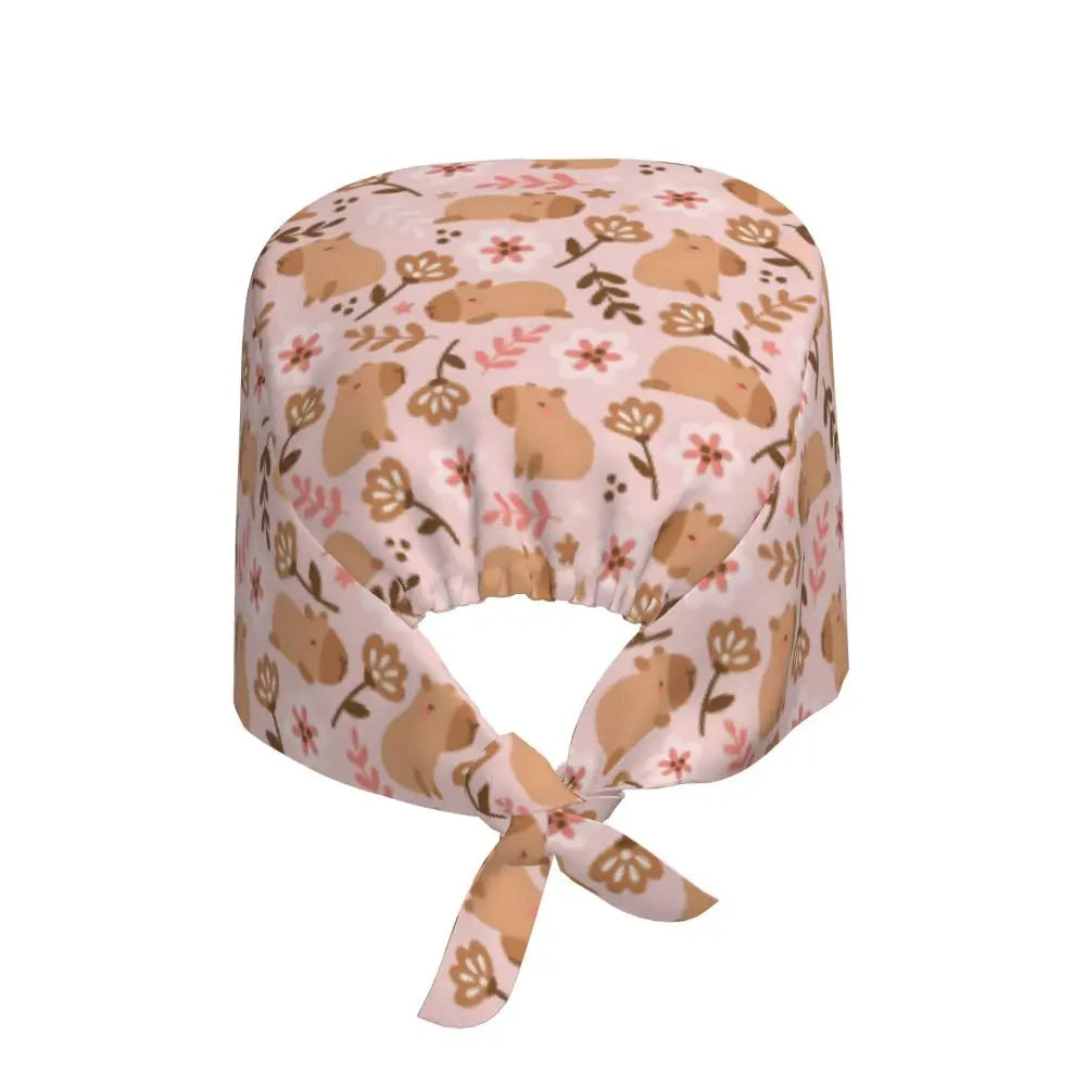 Custom Cartoon Capybara Medical Staff Scrubs Hat Women Men Comic Doctor Nursing Surgical Cap Scrub Caps