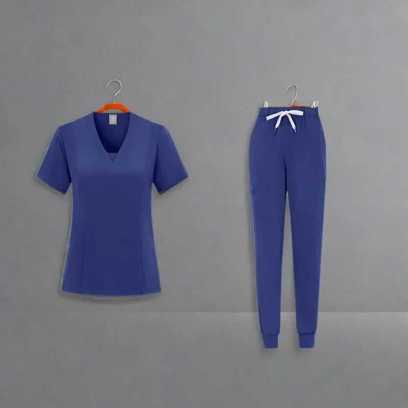 New Straight Pants Scrubs Set Medical Uniforms Stretch Tops with Pocket Nurse Uniform Surgery Suits Nursing Workwear Accessories