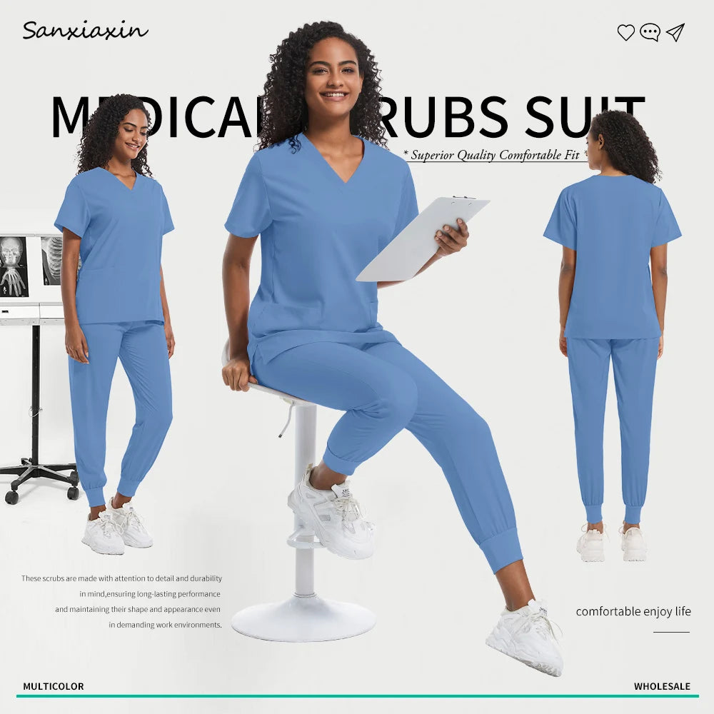 Hospital Scrubs Sets Doctor Nursing Uniform Suit for Male Female Dental Clinic Supplies Nurse Uniforms Women Medical Accessories